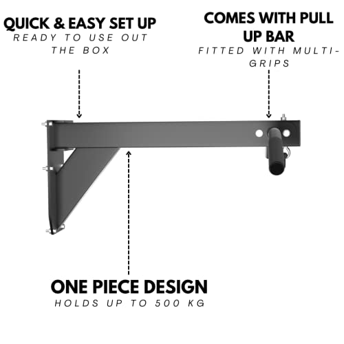 Senshi Japan Soporte para saco de boxeo montado en la pared con barra de dominadas - Diseño de una pieza