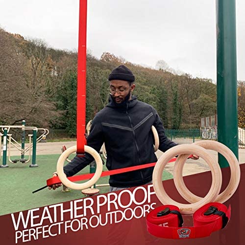 Senshi Japan Wooden Olympic Gymnastic Rings - Includes