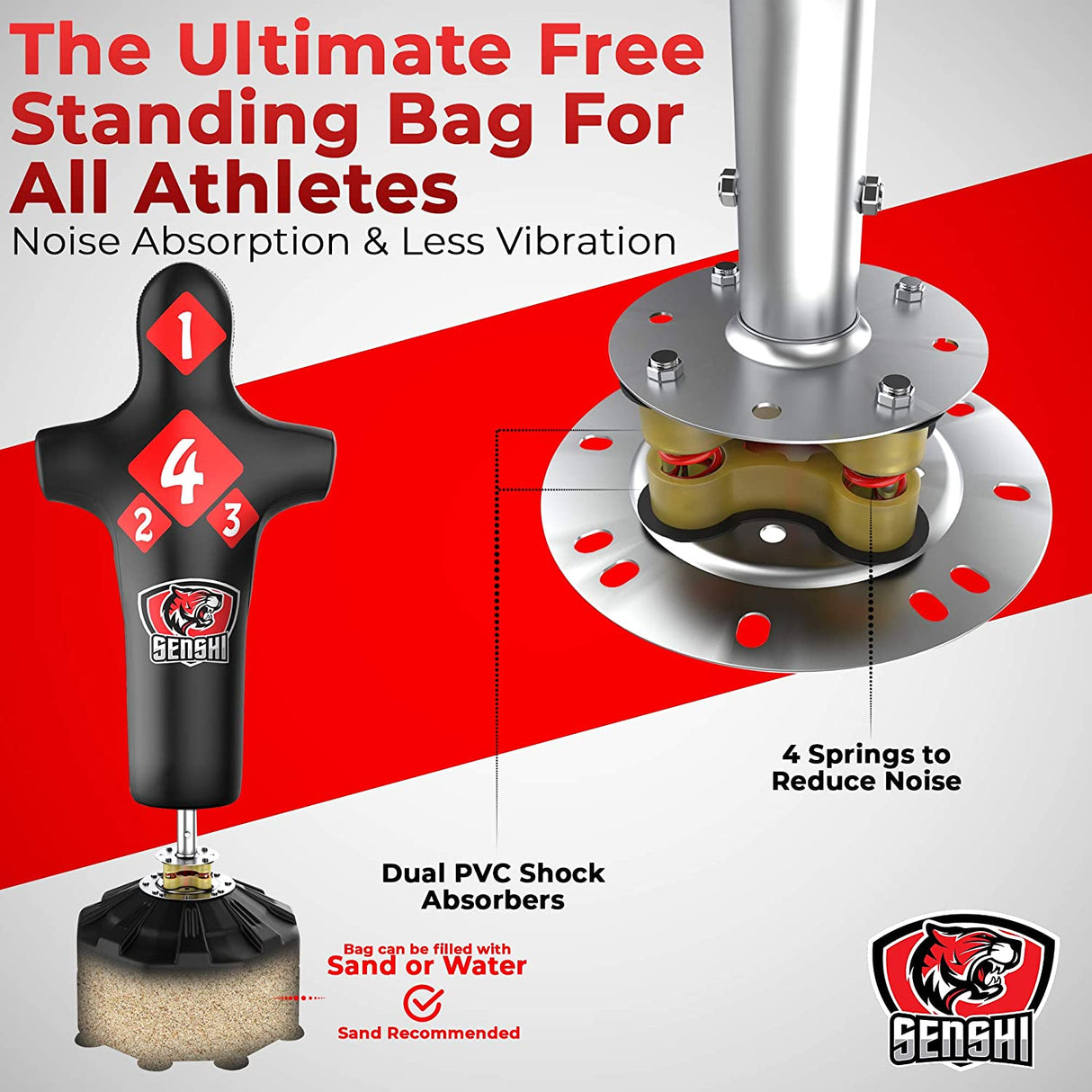 6ft Free Standing Torso Punch Bag With Low Kick Guard -