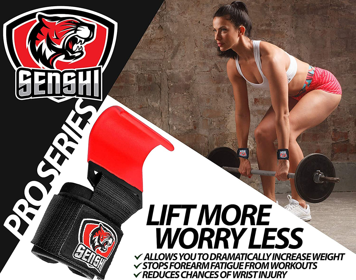 Senshi Japan Non Slip Weight Lifting Hooks Straps - Weight