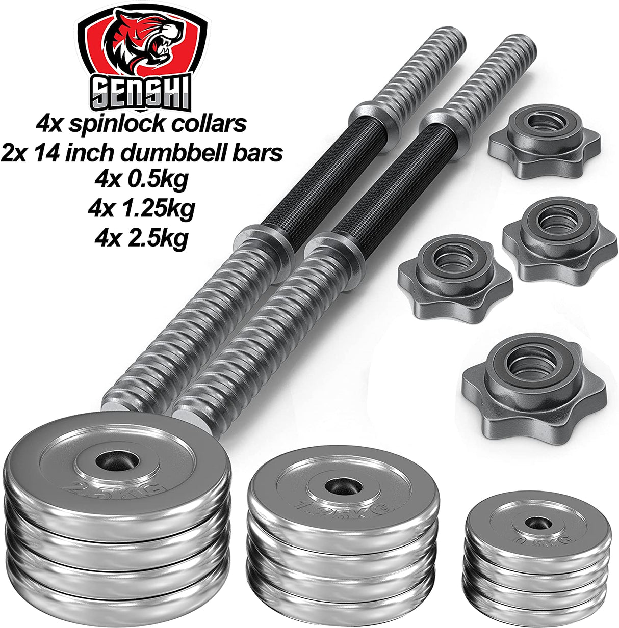 20 KG Cast Iron Dumbbell Set With Barbell Converter -