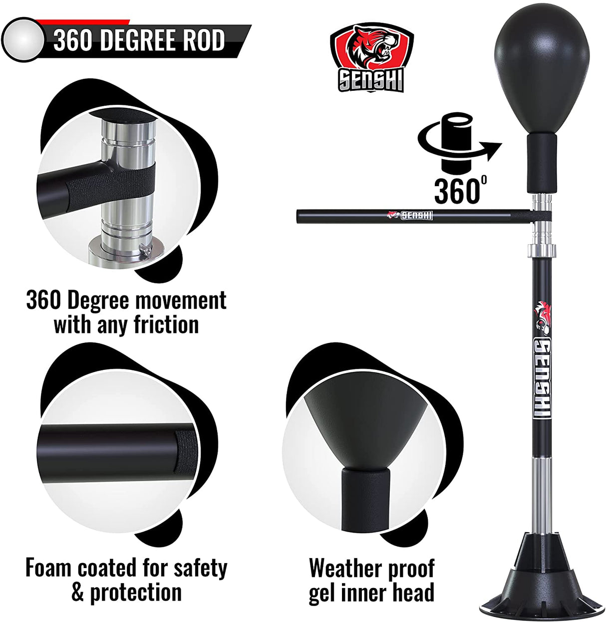 Freestanding punch bag speed ball with reflex bar