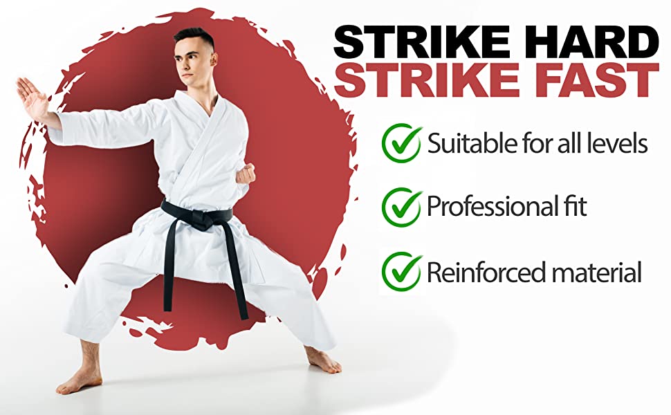 Senshi Full Karate Gi Uniform - White Belt And Gum Shield