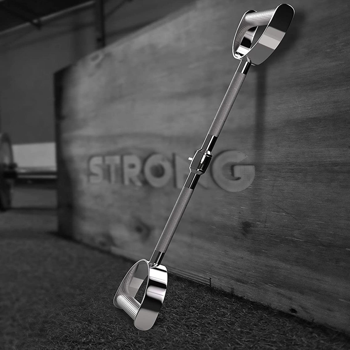 Chrome Lat Bar With Handles For Cable Machines - Cable