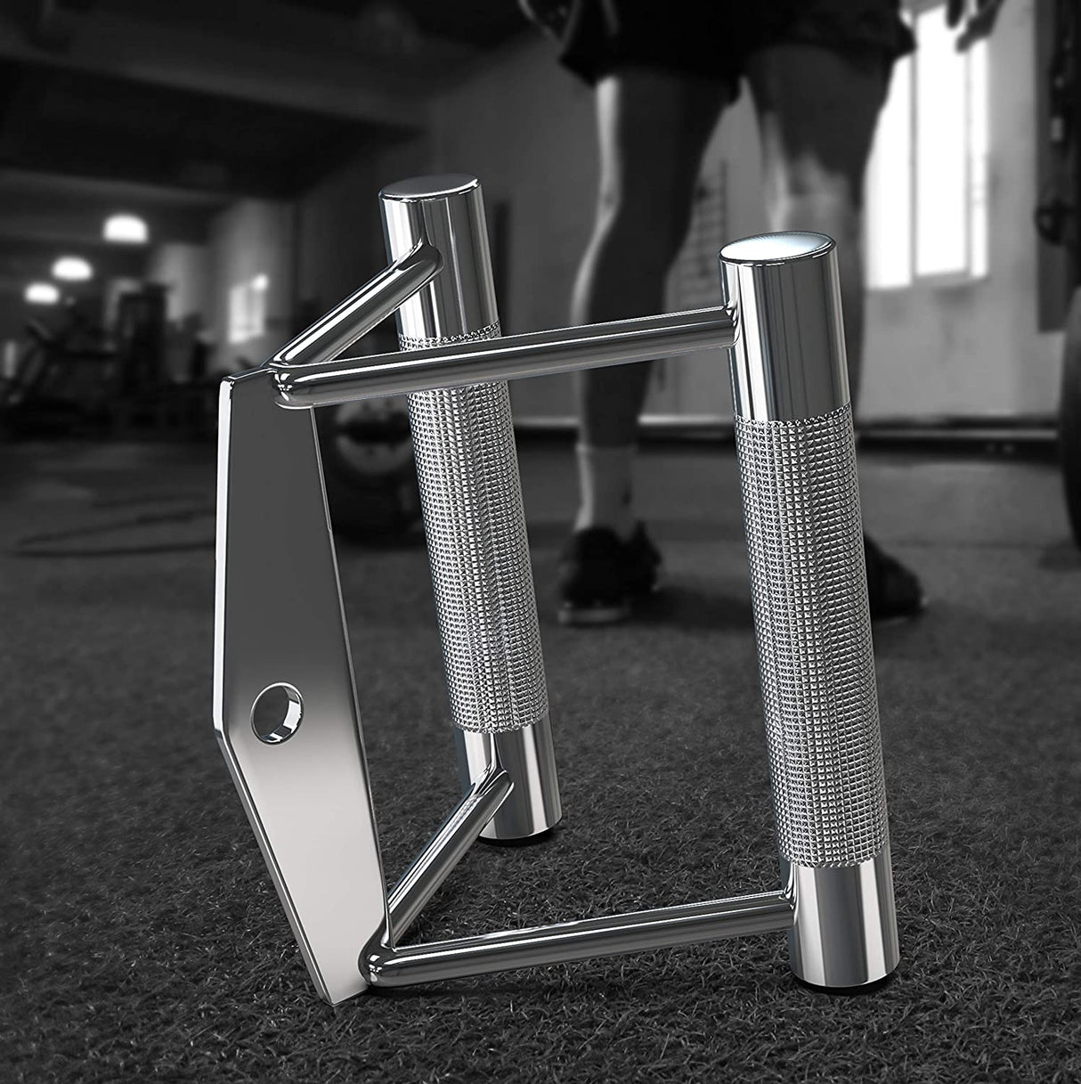 Chrome Close Grip Rowing Handle Attachment For Cable Machines