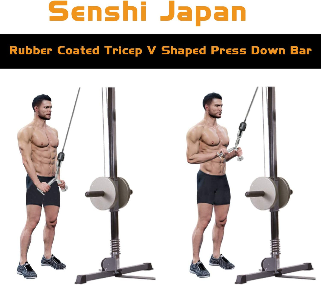 V Pushdown Bar Attachment For Cable Machines And Multigyms