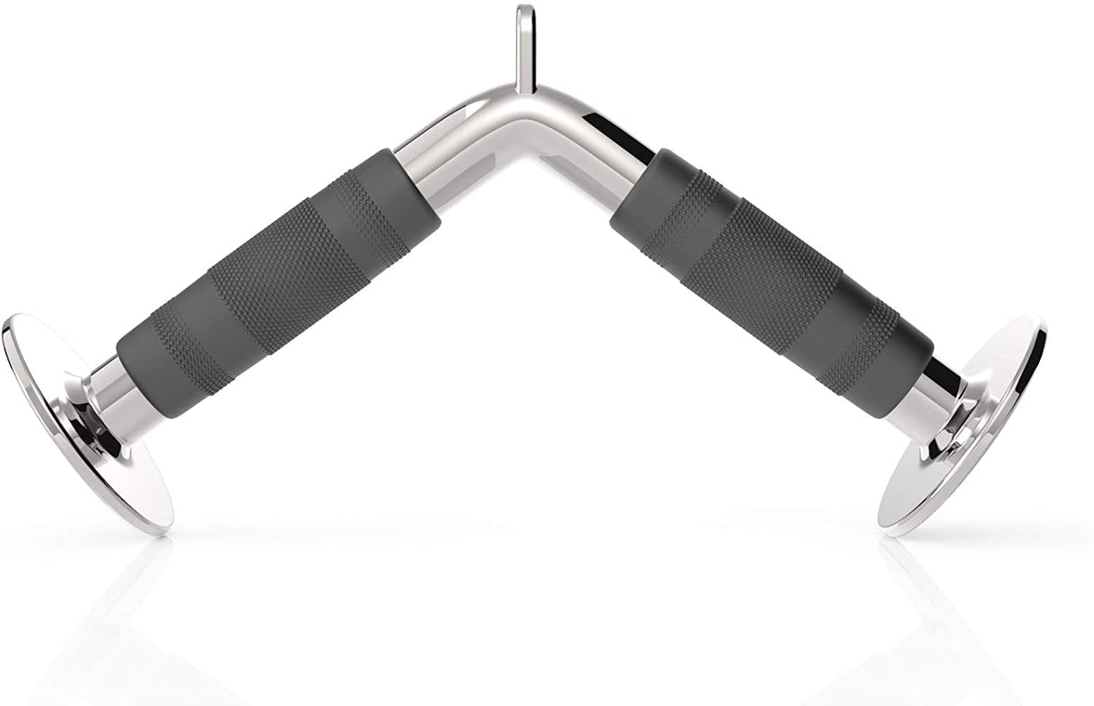 Rubber Coated V Push Down Bar Attachment - For Cable Machines