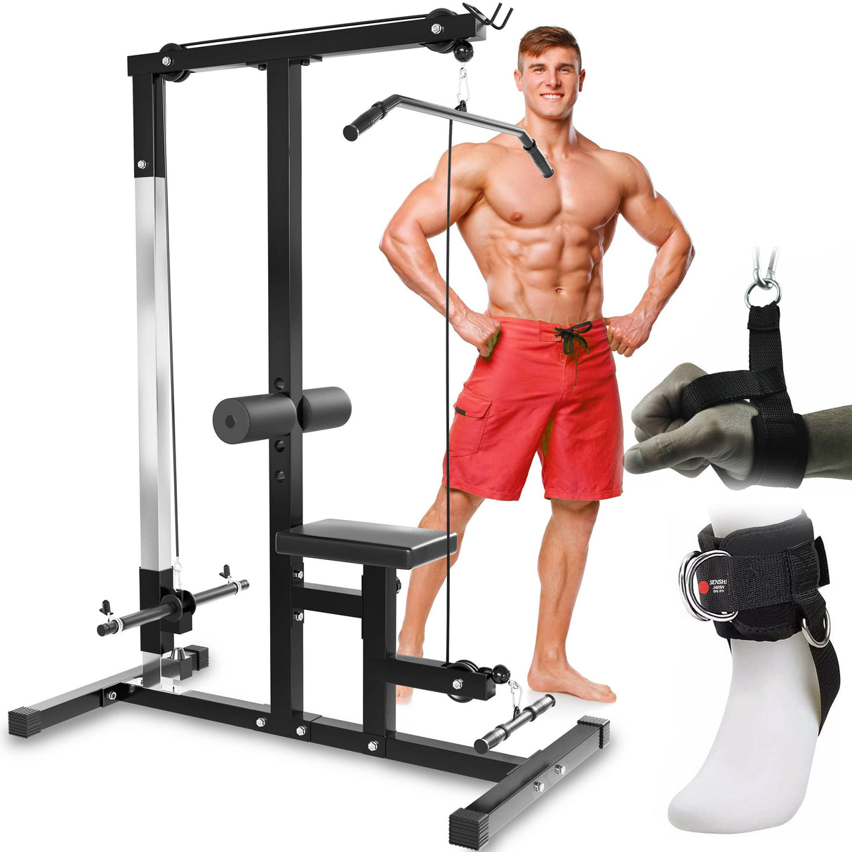 Senshi Japan V3 Cable Machine With Lat Bar Straight Bar