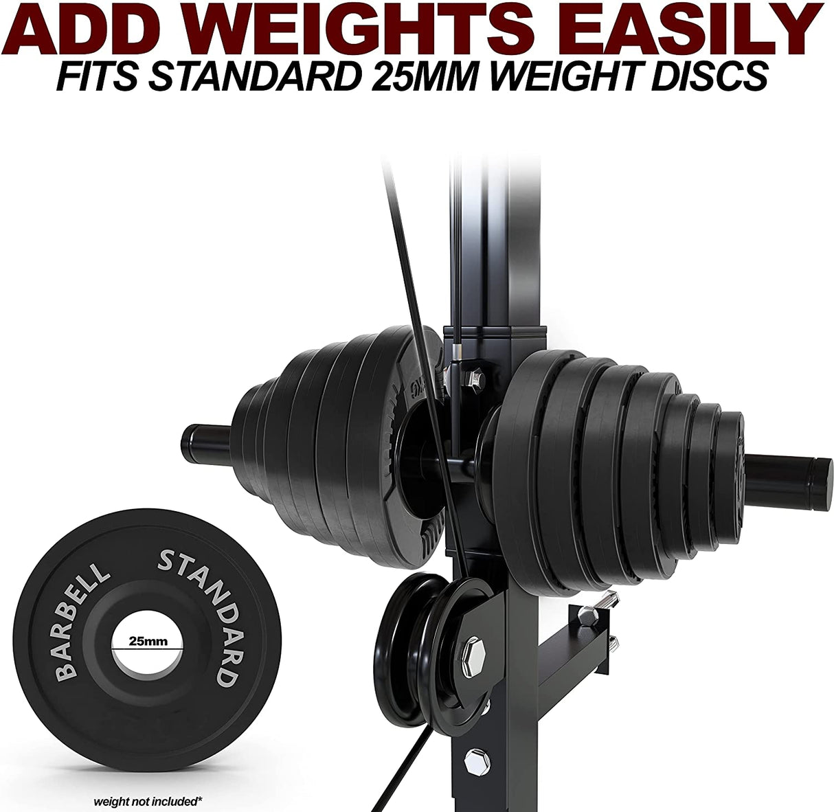 Wall Mounted Cable Machine Multi Gym - Fits Standard 1