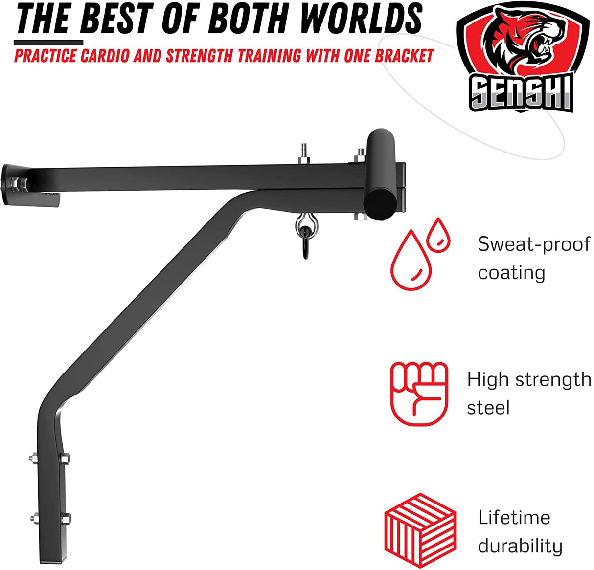 Soporte de montaje en pared para saco de boxeo con barra de dominadas