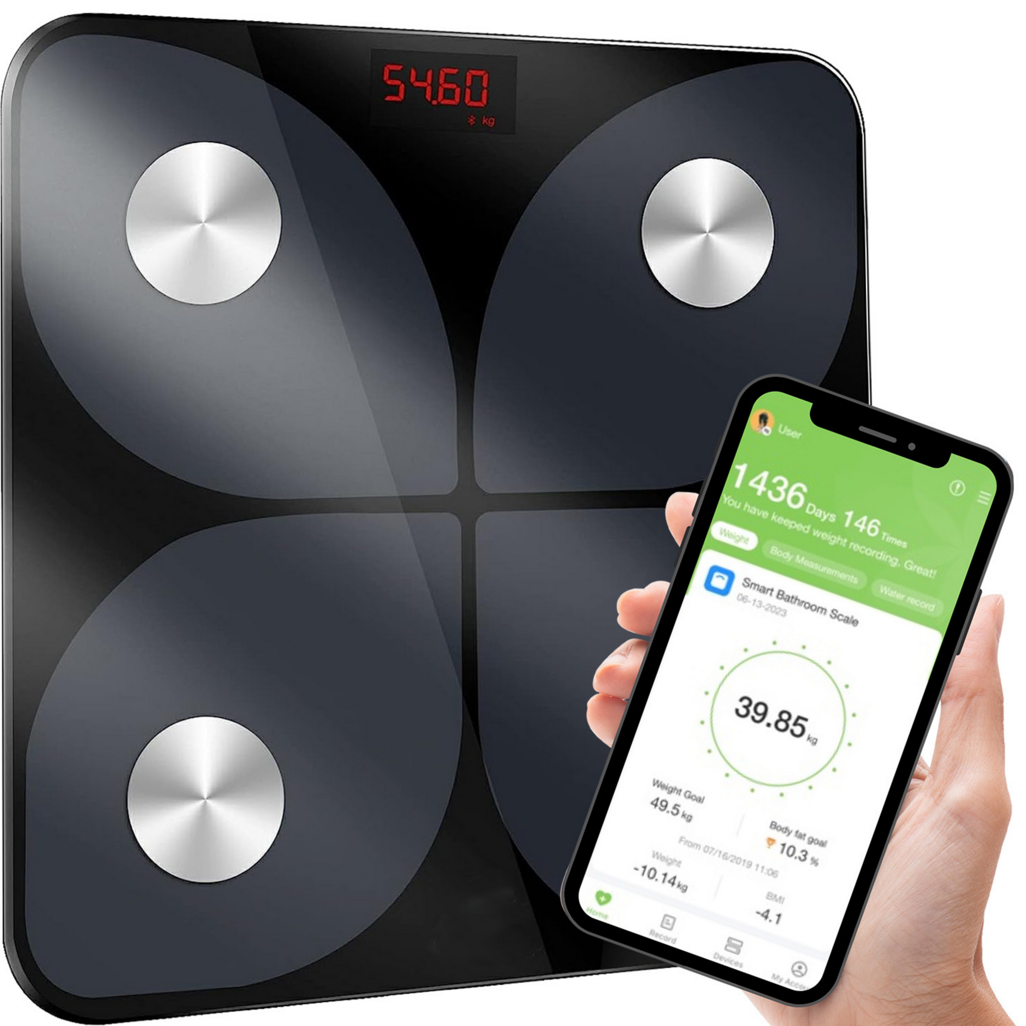 Bluetooth Smart Scale - Measures Body Fat, BMI, Muscle Mass And More