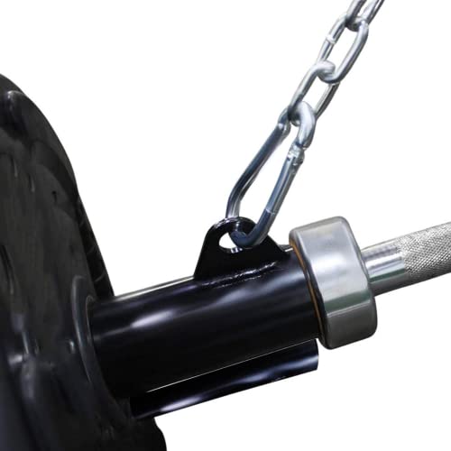 Senshi Japan T-bar Row Eyelet for 2" Olympic Bar & 1" Standard Bar | Platform Landmine Eyelet Attachment with Chain for Bent Over, Single Arm & Close Grip Rows Exercise | Full 360 Swivel