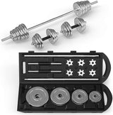 Set di manubri in ghisa cromata da 50 kg con bilanciere