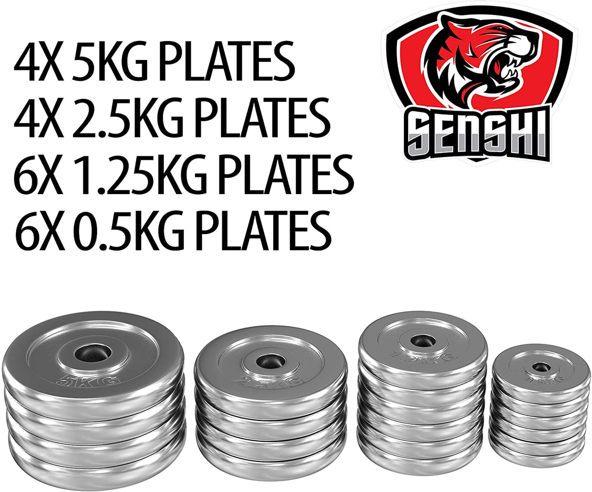 Set di manubri in ghisa cromata da 50 kg con bilanciere