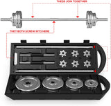 Set di manubri in ghisa cromata da 50 kg con bilanciere