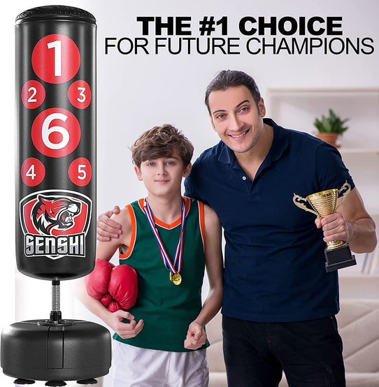 Children’s 4 ft Real Rex Leather Free Standing Punch Bag - 