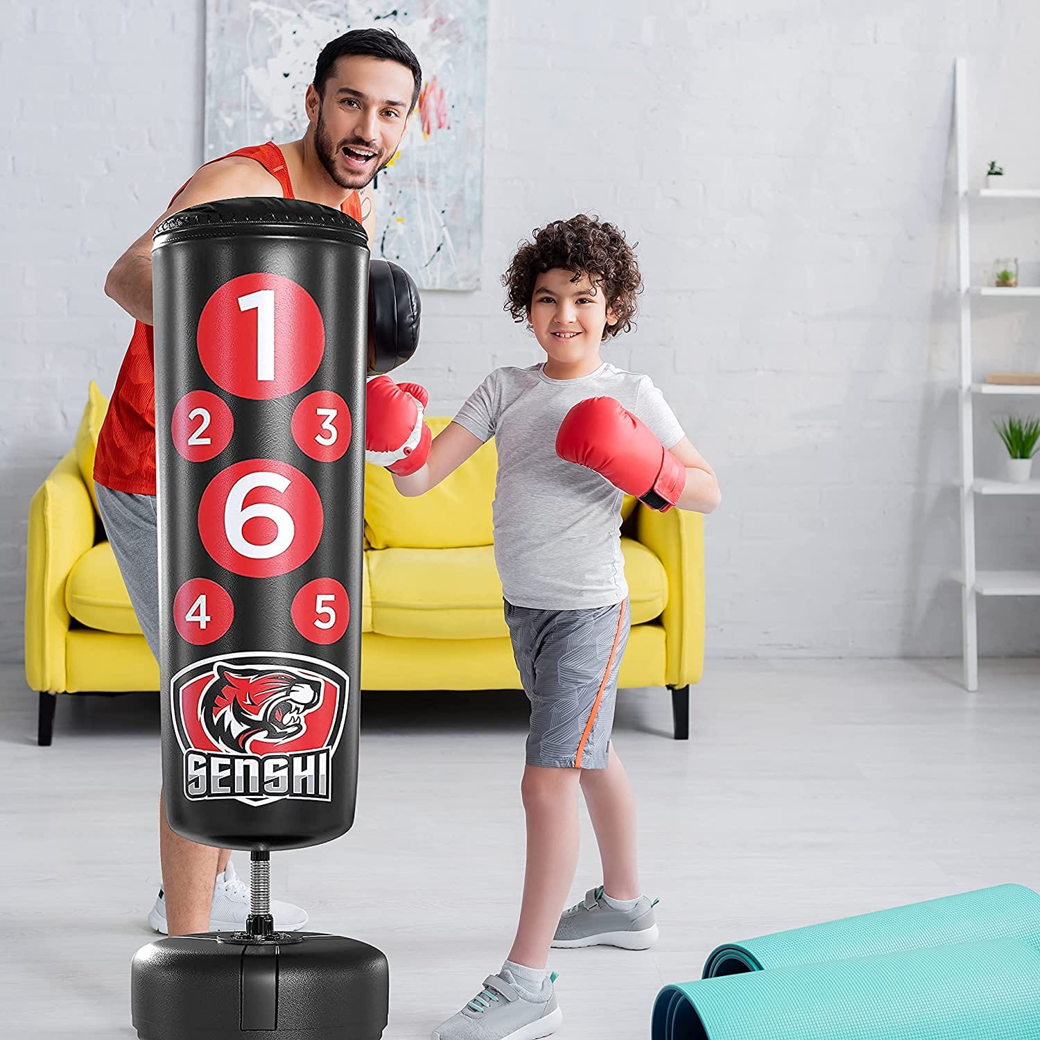 Children’s 4 ft Real Rex Leather Free Standing Punch Bag - 