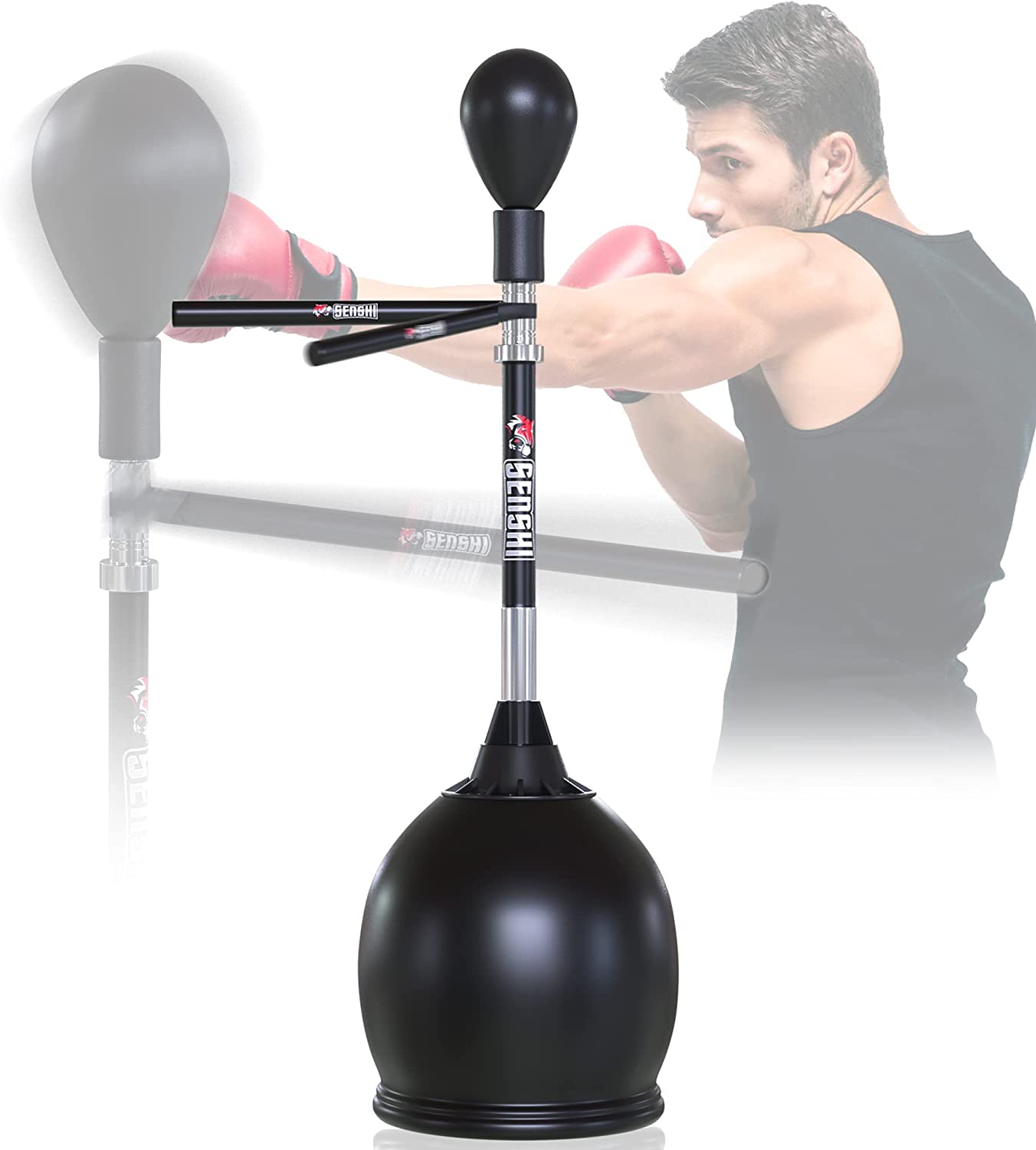 Freestanding punch bag speed ball with reflex bar