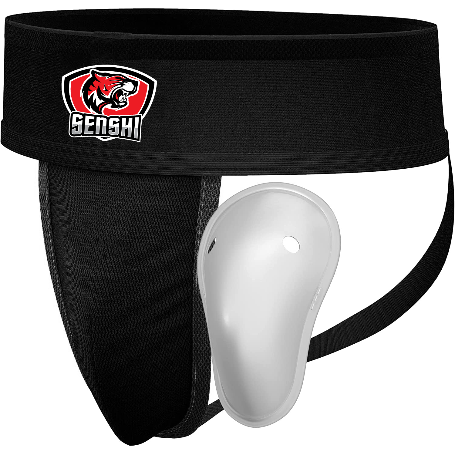 Black Groin Guard With Removable Cup