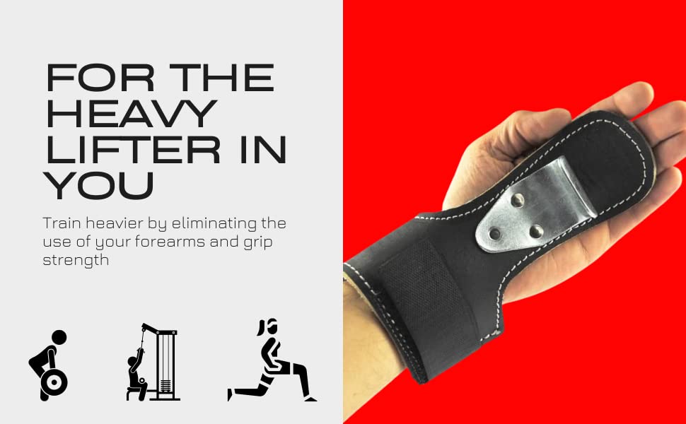 Ganci per sollevamento pesi in pelle, perfetti per stacchi, squat, lat pulldown, pull up