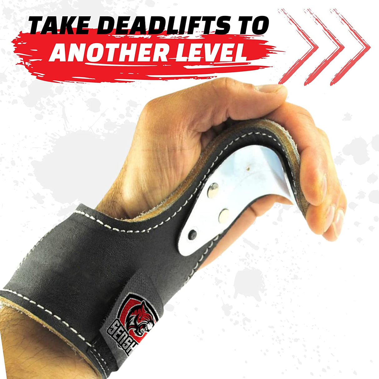 Ganci per sollevamento pesi in pelle, perfetti per stacchi, squat, lat pulldown, pull up