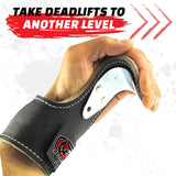 Ganci per sollevamento pesi in pelle, perfetti per stacchi, squat, lat pulldown, pull up