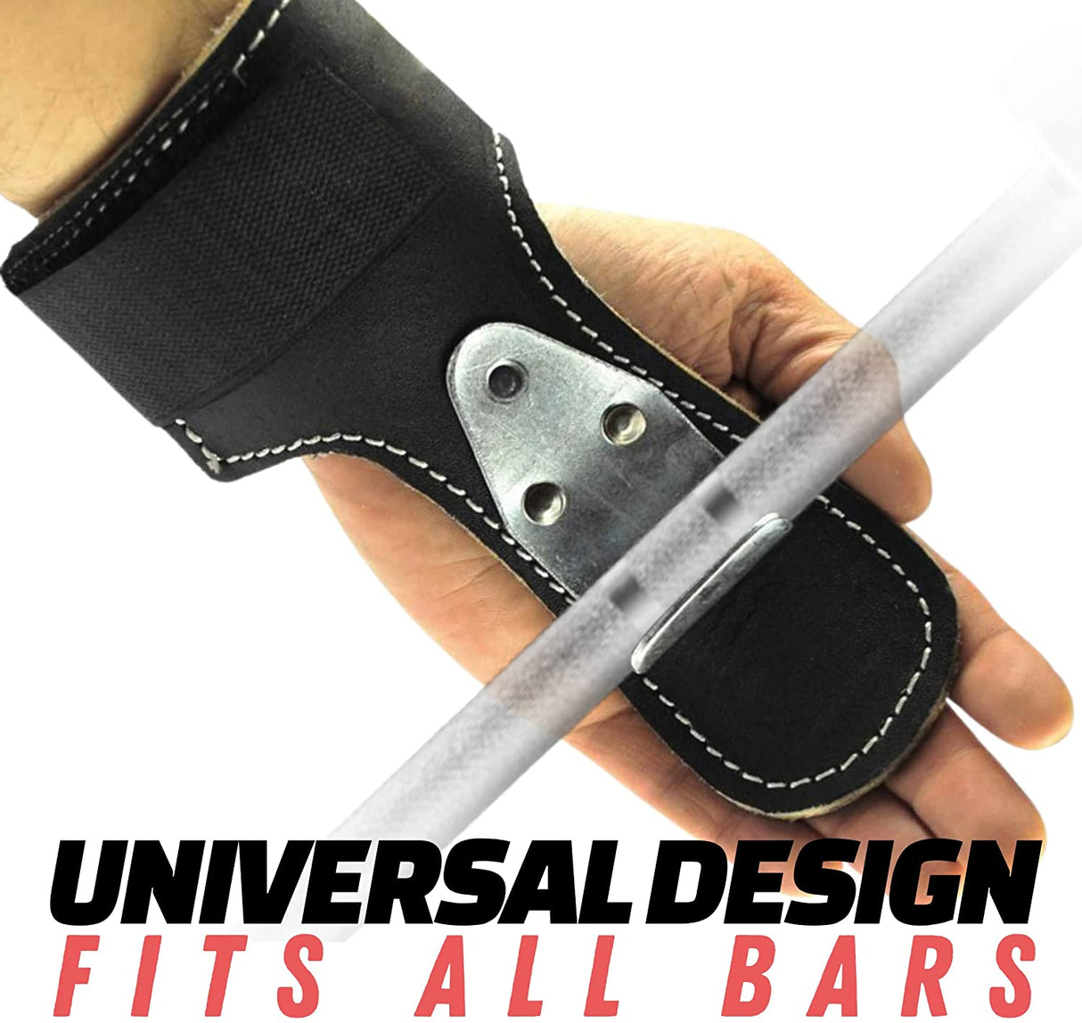 Ganci per sollevamento pesi in pelle, perfetti per stacchi, squat, lat pulldown, pull up