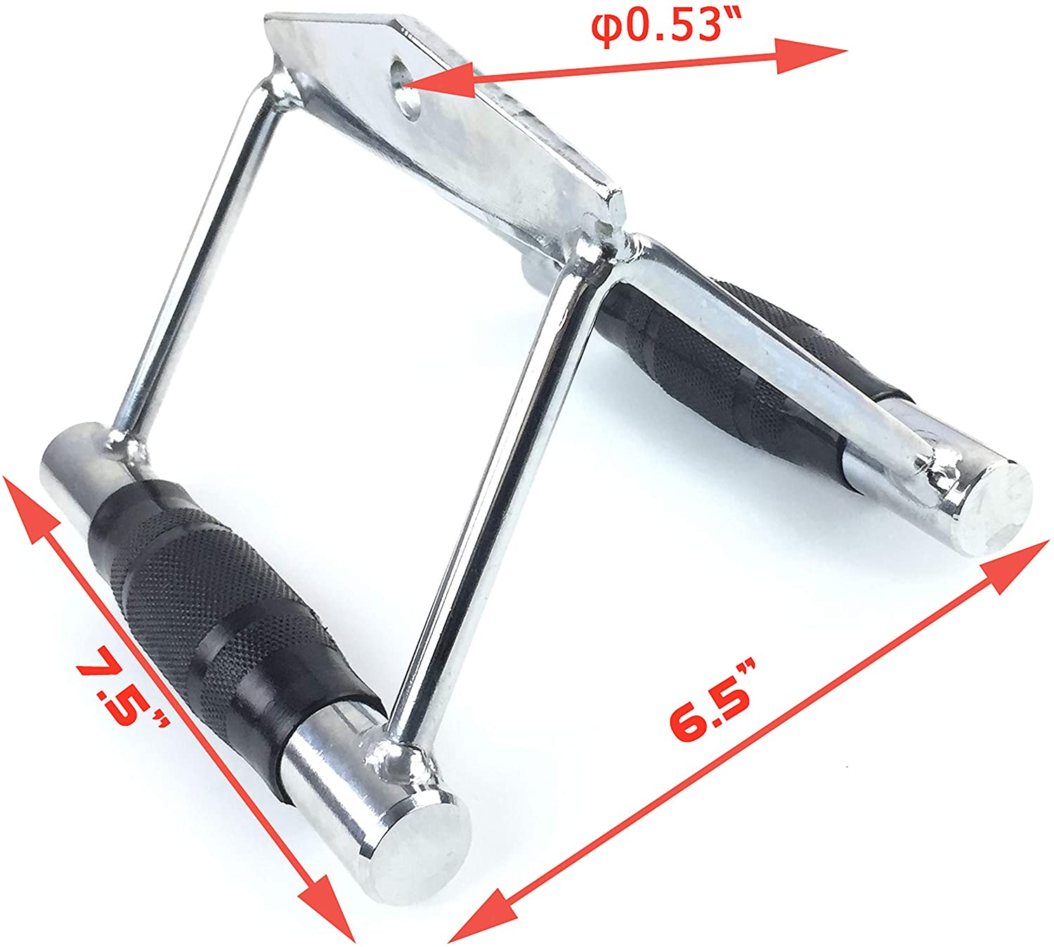 Rubber Coated Rowing Handle - Close Grip Rowing Bar - For Cable Machin