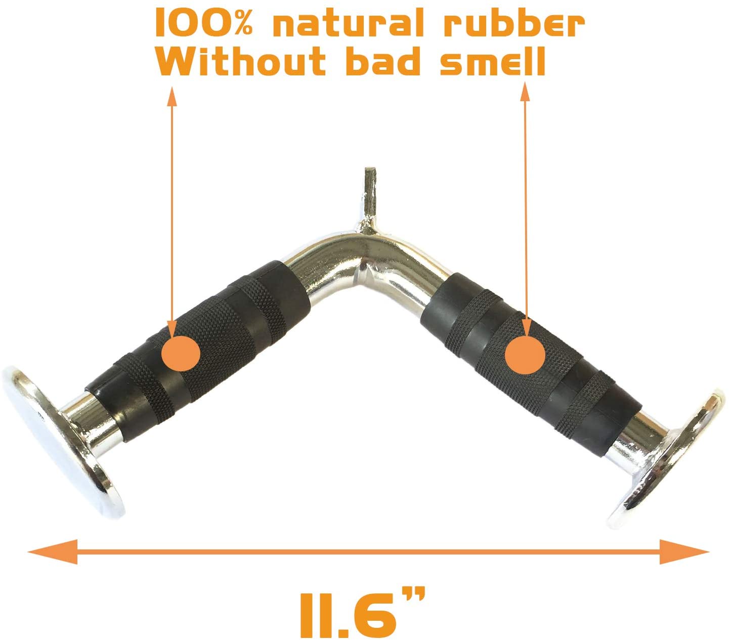 Rubber Coated V Push Down Bar Attachment - For Cable Machines
