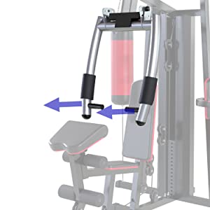 Máquina de cabo multi-ginásio de 3 estações e 198 kg para academias domésticas e comerciais - saco de pancadas, estação de mergulho, pulldown lateral e muito mais incluídos!
