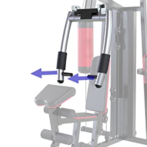 3 Station 198 KG Multi Gym Cable Machine For Home and Commercial Gyms - Punch bag, Dip station, Lat Pulldown and Many More Included!