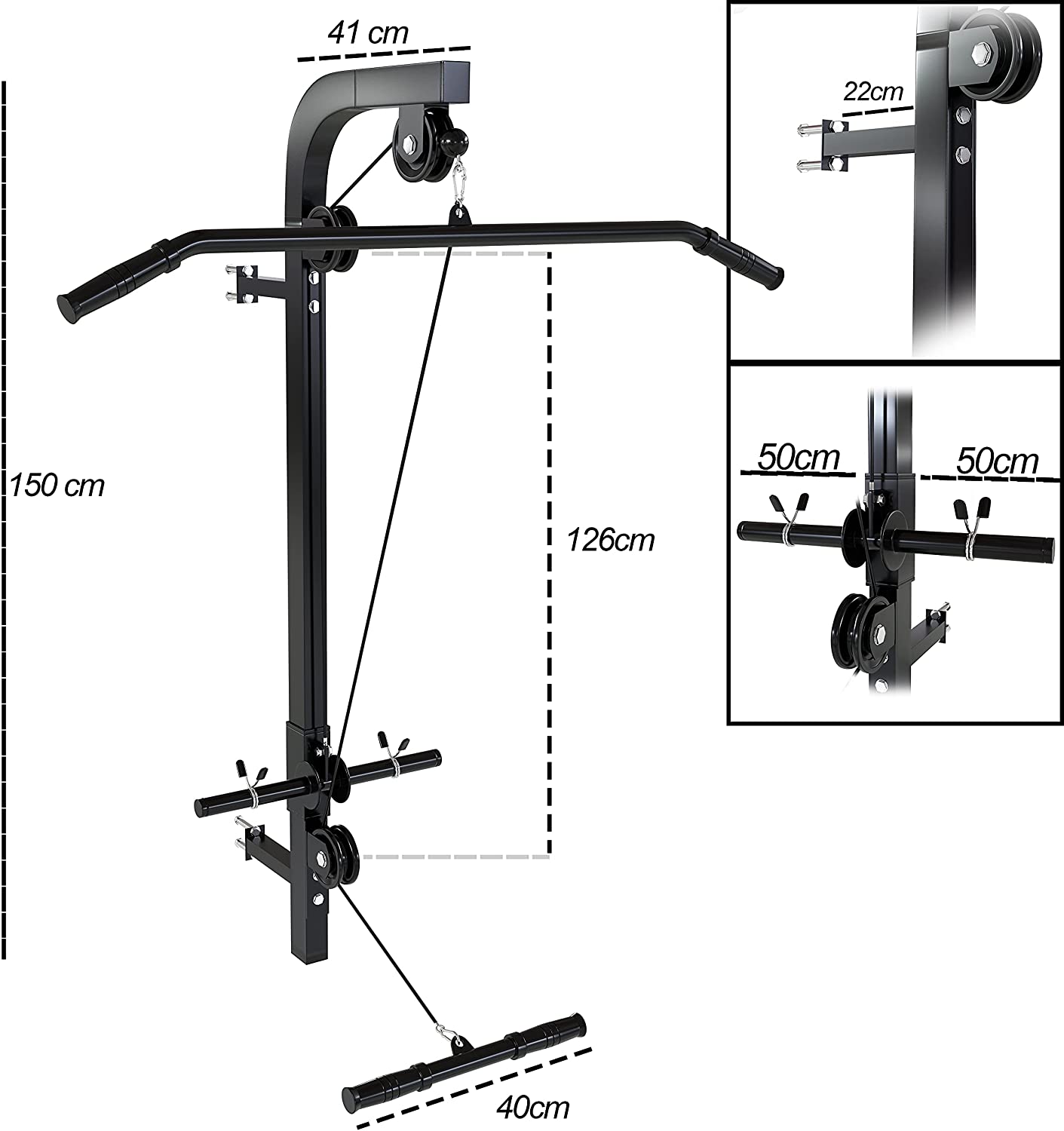 Wall Mounted Cable Machine Multi Gym - Fits Standard 1 